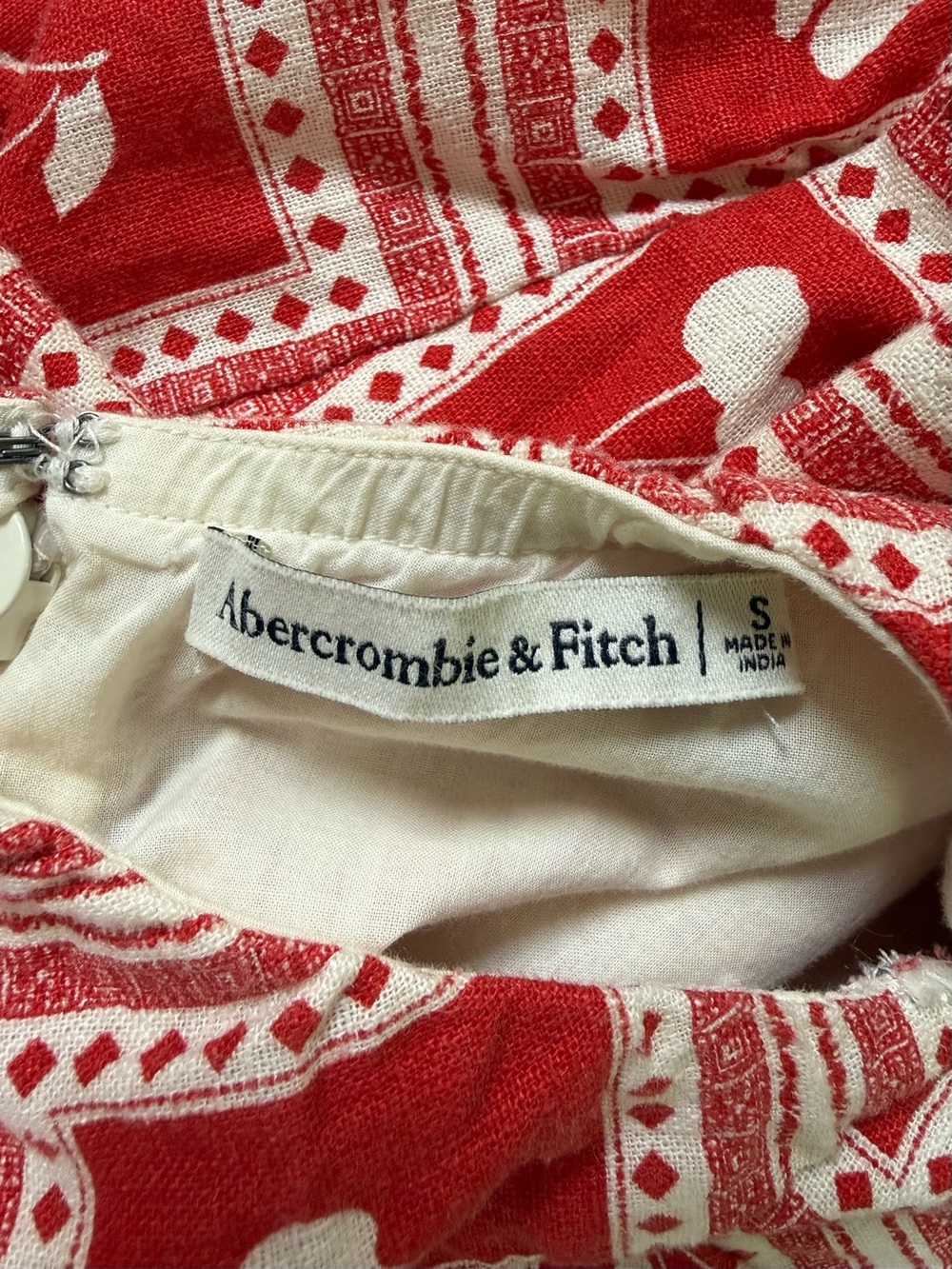 Small Abercrombie & Fitch Red + White Cherry Print Halter Mini Dress - Picture 12 of 15
